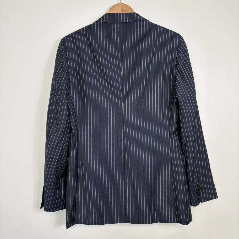 Suitsupply Men's Sienna Reda Super 130s Wool Sport Coat Sz 38R Navy Striped